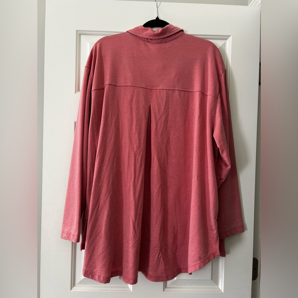 Jane and Delancey Rose-Pink Lightweight Shirt Jacket - Picture 3 of 3
